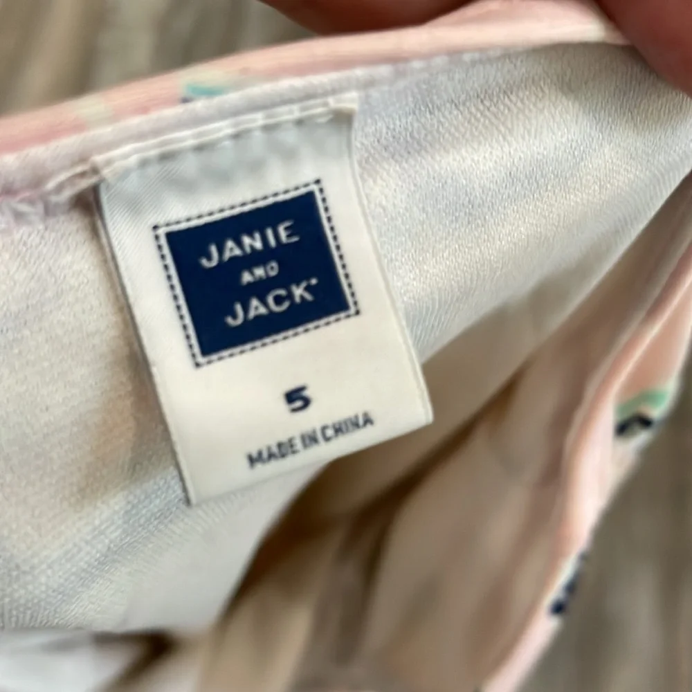 Janie and Jack Pink Blue Umbrella Print Swimsuit 5
